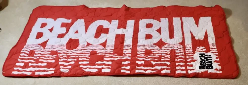 70s Beach Bum Beach Blanket & Bag By Heritage Quilts Red White